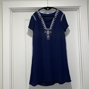 Navy embroidery dress from Lulus